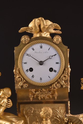 Antiquités - French  Empire clock signed Jean Simon Deverberie á Paris