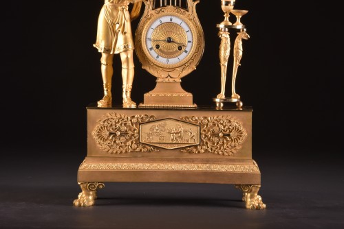 Horology  - A France Empire pendule, &quot;Apollo play Lier&quot;