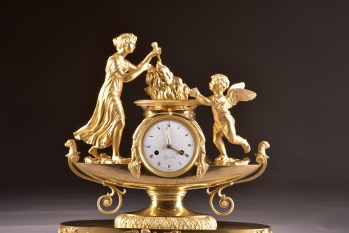 Bateau de Vénus et Cupidon - Pendule Empire vers 1810 - Horlogerie Style Empire