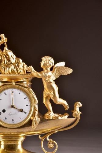Horlogerie Pendule - Bateau de Vénus et Cupidon - Pendule Empire vers 1810