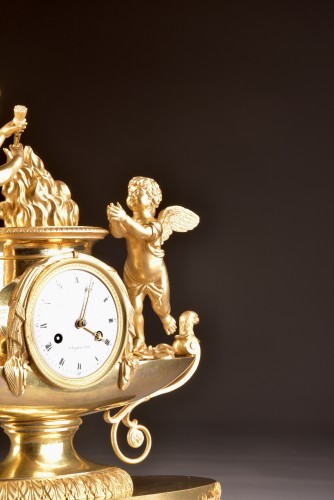 French Empire Clock, &quot;boat Of Venus And cupid&quot;, circa 1810 - Empire