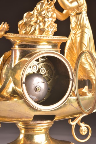 Antiquités - French Empire Clock, &quot;boat Of Venus And cupid&quot;, circa 1810