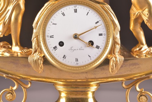 Antiquités - French Empire Clock, &quot;boat Of Venus And cupid&quot;, circa 1810