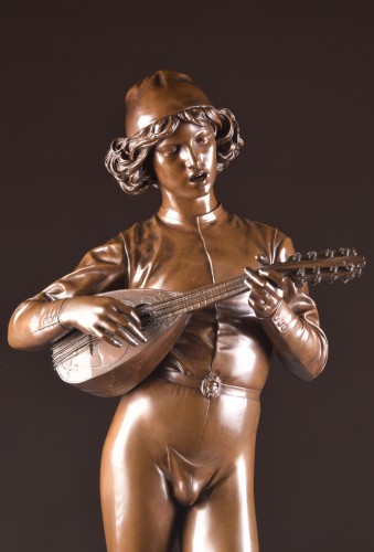 Le chanteur Florentin - Paul Dubois (1827-1905) - Sculpture Style Napoléon III