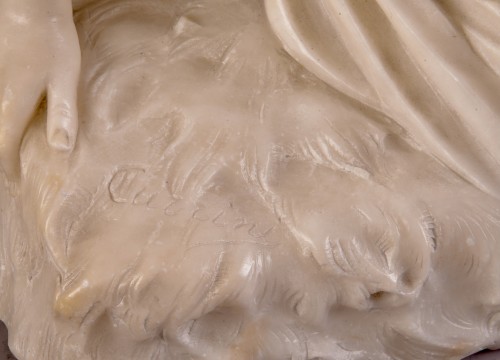 Antiquités - Nude alabaster sculpture by Alberto Currini, ca. 1900