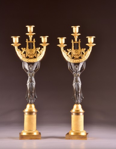 19th century - Pair of Empire Candelabra circa 1810