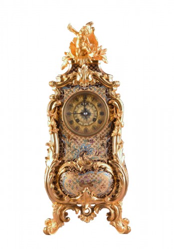 French Ormolu and cloisonné enamel clock 