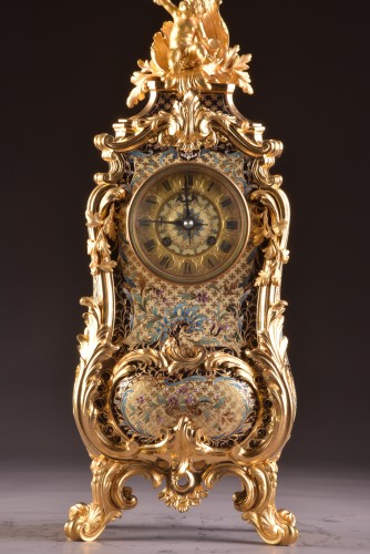 French Ormolu and cloisonné enamel clock  - 