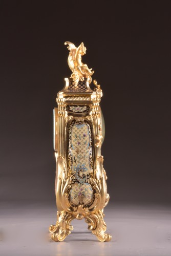 Antiquités - French Ormolu and cloisonné enamel clock 