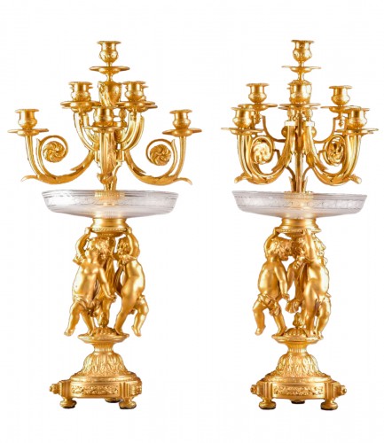 Exceptional Pair of 19th Century Candelabra/centerpiece