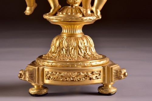 Napoléon III - Paire de candélabres en bronze et cristal, fin 19e