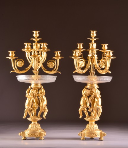 Antiquités - Exceptional Pair of 19th Century Candelabra/centerpiece