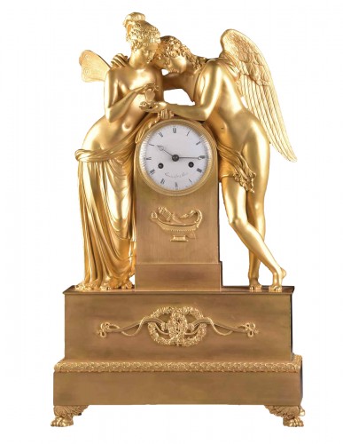 Psyche and Amor - A large French Empire clock