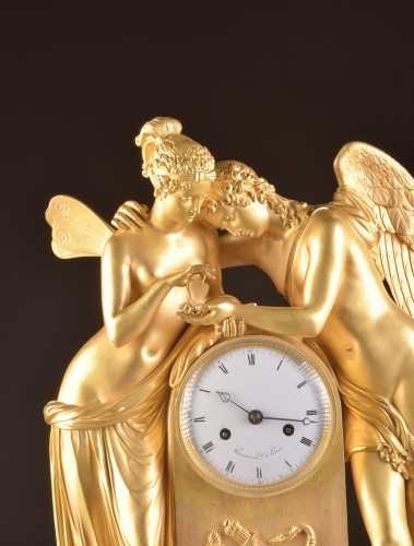 Horology  - Psyche and Amor - A large French Empire clock