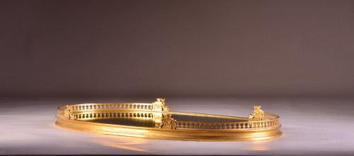 Decorative Objects  - A large centerpiece in gilded bronze &amp; Mirror by Christofle.  Ca. 1830-1890