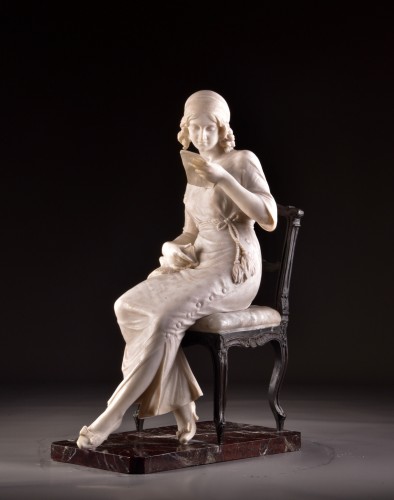 Grande sculpture féminine, Giuseppe Gambogi (Italie, 1862-1938) - Sculpture Style Art nouveau