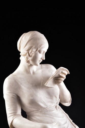 Sculpture Sculpture en Marbre - Grande sculpture féminine, Giuseppe Gambogi (Italie, 1862-1938)