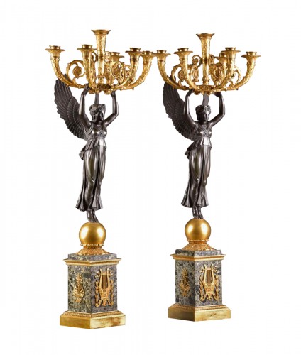 Large pair of Empire candelabra - attributed to Pierre-Philippe Thomire ( (1751-1843) 