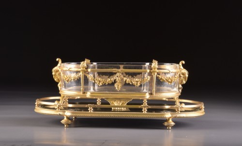 Jardinière en cristal et bronze doré, France, XIXe siècle - Objet de décoration Style Napoléon III