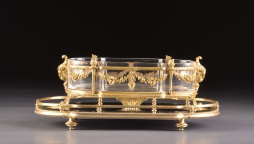 XIXe siècle - Jardinière en cristal et bronze doré, France, XIXe siècle