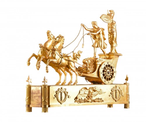 A large famous Empire chariot clock, Paris ca. 1805-1810