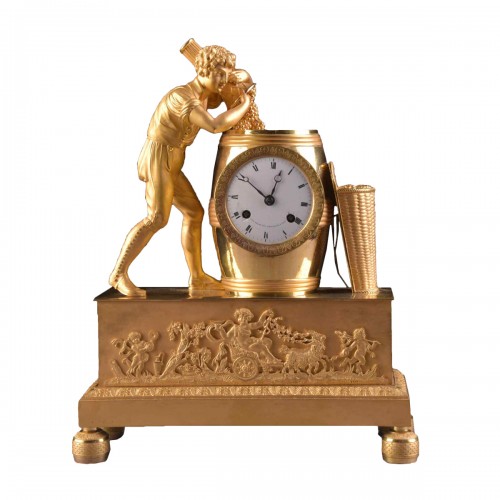 French Empire mantel clock, "The Grape Harvest", 1810