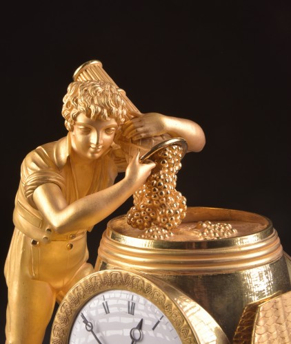 19th century - French Empire mantel clock, &quot;The Grape Harvest&quot;, 1810