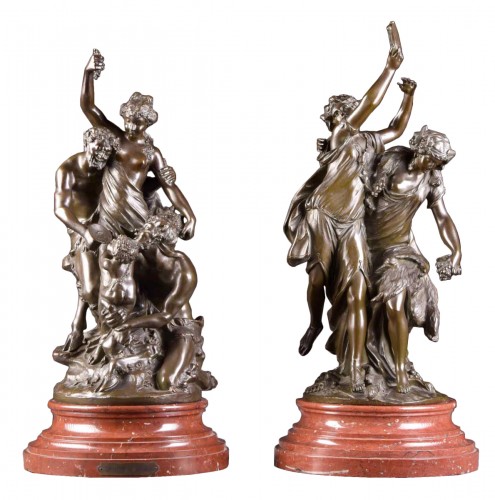 Paire de grandes sculptures, d'après Clodion (1738-1814)