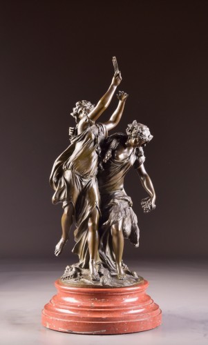 Paire de grandes sculptures, d'après Clodion (1738-1814) - Sculpture Style Napoléon III