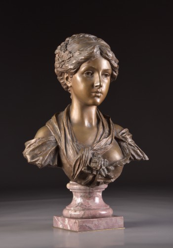 Buste en bronze d'près la Cruche brisée de Jean-Baptiste Greuze - Mora Antiques
