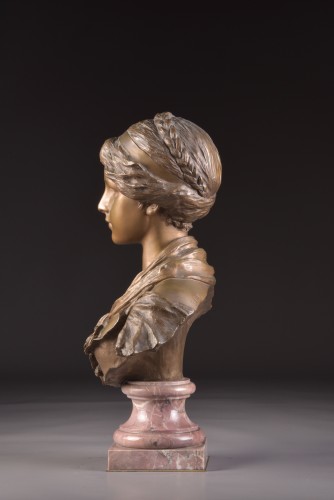 Buste en bronze d'près la Cruche brisée de Jean-Baptiste Greuze - Napoléon III