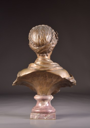 Napoléon III - Buste en bronze d'près la Cruche brisée de Jean-Baptiste Greuze
