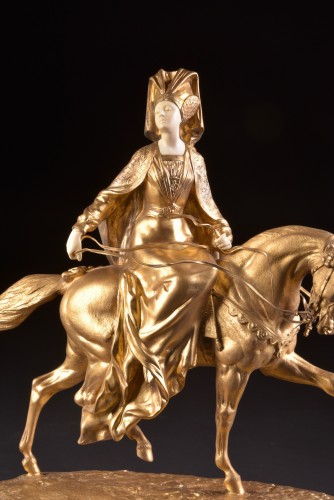 Sculpture Sculpture en Bronze - Dame à cheval - Joseph Victor CHEMIN (1825-1901)