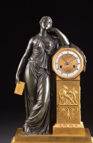 La Poursuite du savoir - Pendule figurative Empire  - Horlogerie Style Empire