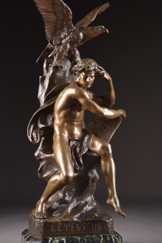 Sculpture  - Emile Louis Picault (1833-1915)  - Le penseur
