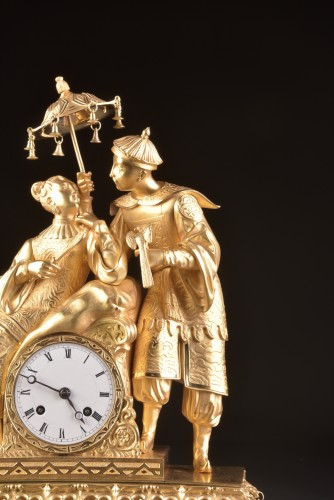 French Gilt Bronze Chinoiserie Clock  - 
