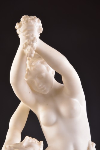 Sculpture Sculpture en Marbre - Satyre et Bacchante - G. PUGI (1850-1915)