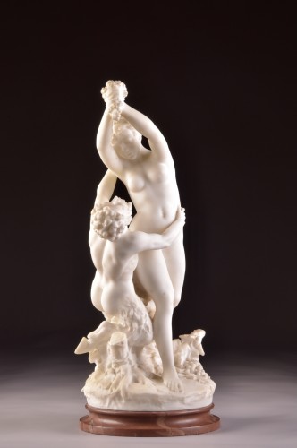 Satyre et Bacchante - G. PUGI (1850-1915) - Mora Antiques