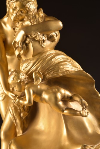 Sculpture Sculpture en Bronze - Nymphe et Cupidon - Raoul Verlet (1857-1923)