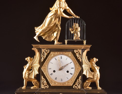 Grande pendule de cheminée Empire - LEROY à PARIS ( 1805) - Mora Antiques