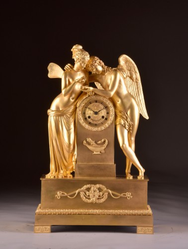 Psyché et Amour - Grande pendule Empire - Horlogerie Style Empire