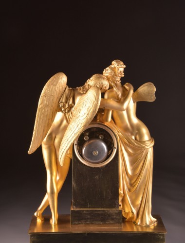 Empire - Psyche and Amor - A large French Empire clock