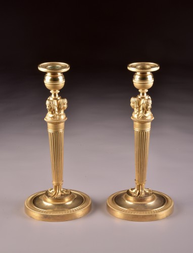 Pair of French Empire candelsticks - 