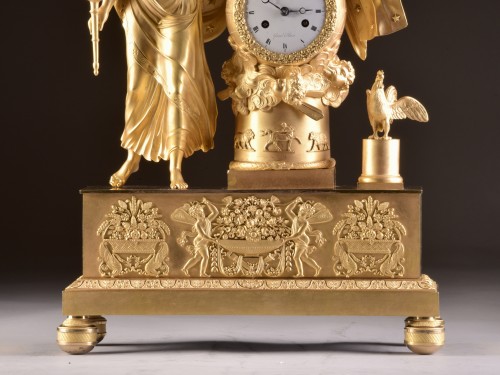 A large fire-gilt bronze Empire clock - 