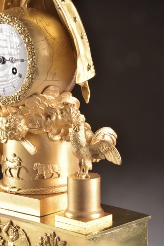 A large fire-gilt bronze Empire clock - Empire