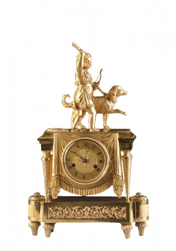 French Empire ormolu bronze mantel clock