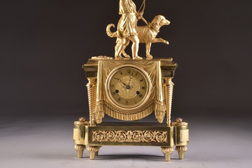Horology  - French Empire ormolu bronze mantel clock