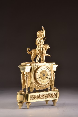 XIXe siècle - Pendule Empire en bronze doré