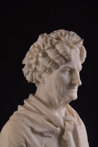  - A pair life size 19th century white marble bust