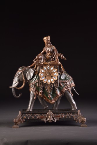 Pendule orientale avec Maharanis fin 19e - Horlogerie Style Napoléon III